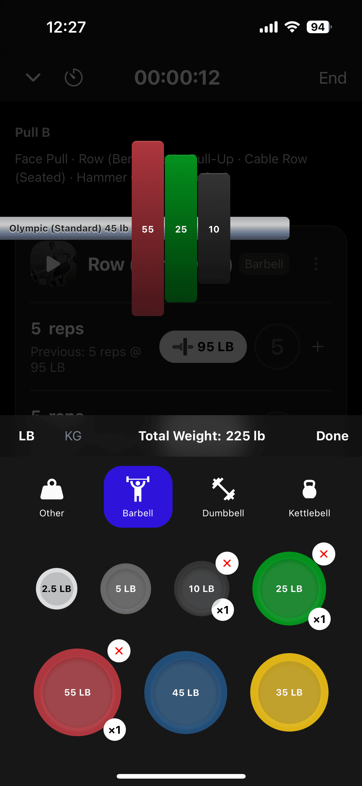 Built-in plate calculator