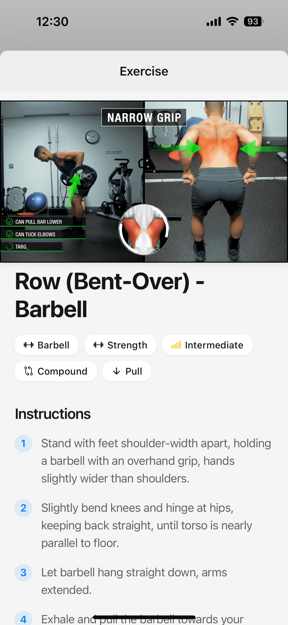 Exercise demonstration